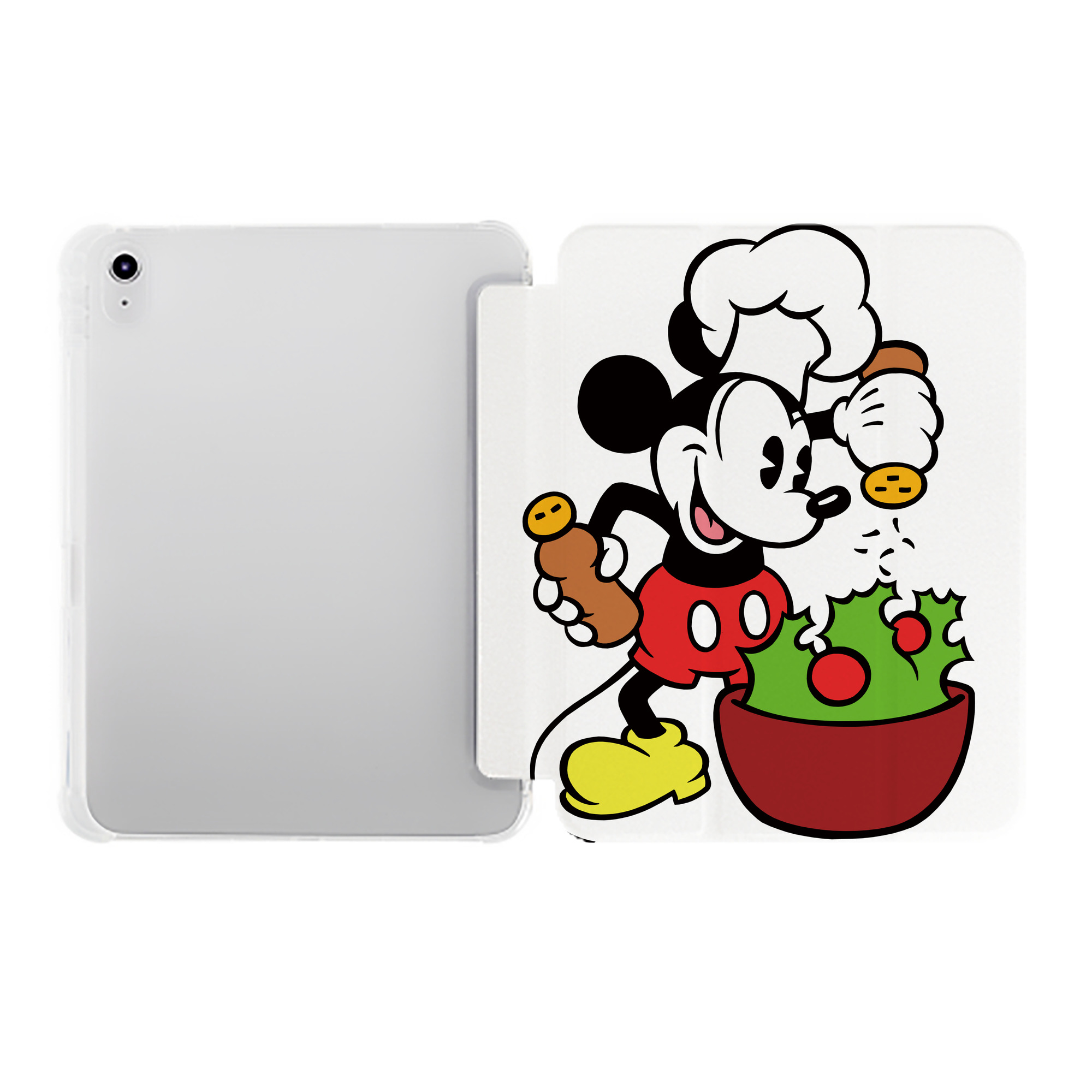 （画像用） ミッキーマウス Mickey Mouse IPad ケース ペン収納付き 三つ折りスタンド PUレザー×シリコン 対応機種9.5/10.5/10.9インチ